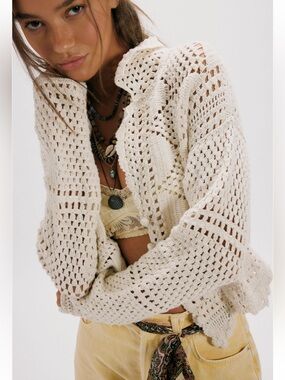 Free People We The Free Friend Of A Friend Sweater Cardigan Large Tofu